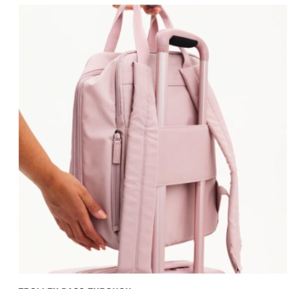 The Expandable Backpack  in Atlas Pink. BEIS - Picture 4 of 9